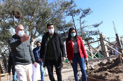 La Costa: Cardozo recorrió las obras de construcción de la nueva sede de Bellas Artes en Mar de Ajó