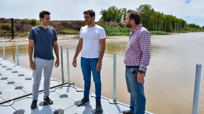 San Nicolás: Passaglia recorrió la obra que conectará la ciudad con la isla