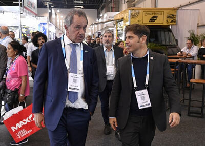 Kicillof y Scioli inauguraron el stand argentino en la feria internacional Automec