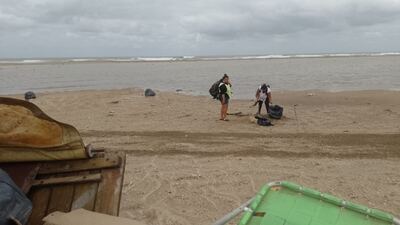 Villa Gesell: Continúan los trabajos de limpieza en las playas