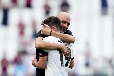 Pep Guardiola elogió a Julián Álvarez por su actuación en la primera fecha de la Champions League: "Lo tiene todo"
