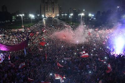 Estudiantes festejó en La Plata su título en la Copa de la Liga