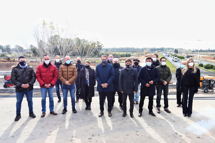 Kicillof y Katopodis recorrieron los avances de obra de la Autopista Presidente Perón