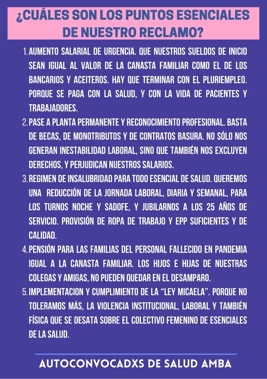 Enfermeros marchan para pedir aumento salarial y sueldo digno