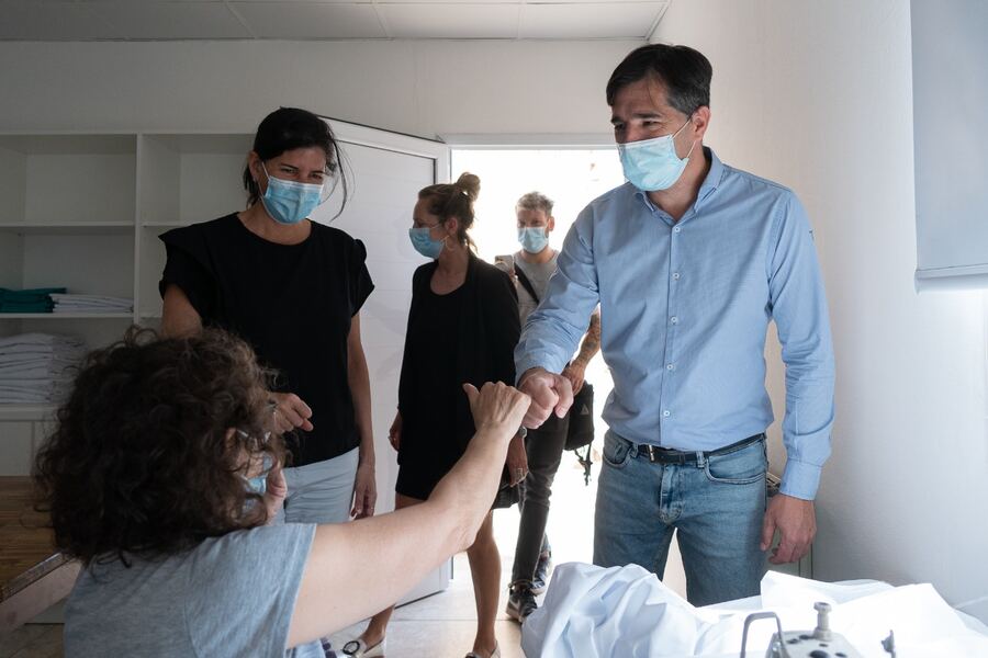 El intendente de General Viamonte visitó el nuevo lavadero del Hospital de los Toldos