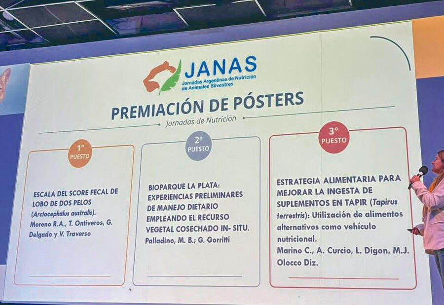 La Plata: El Bioparque fue distinguido durante las II Jornadas Argentinas de Nutrición en Animales Silvestres