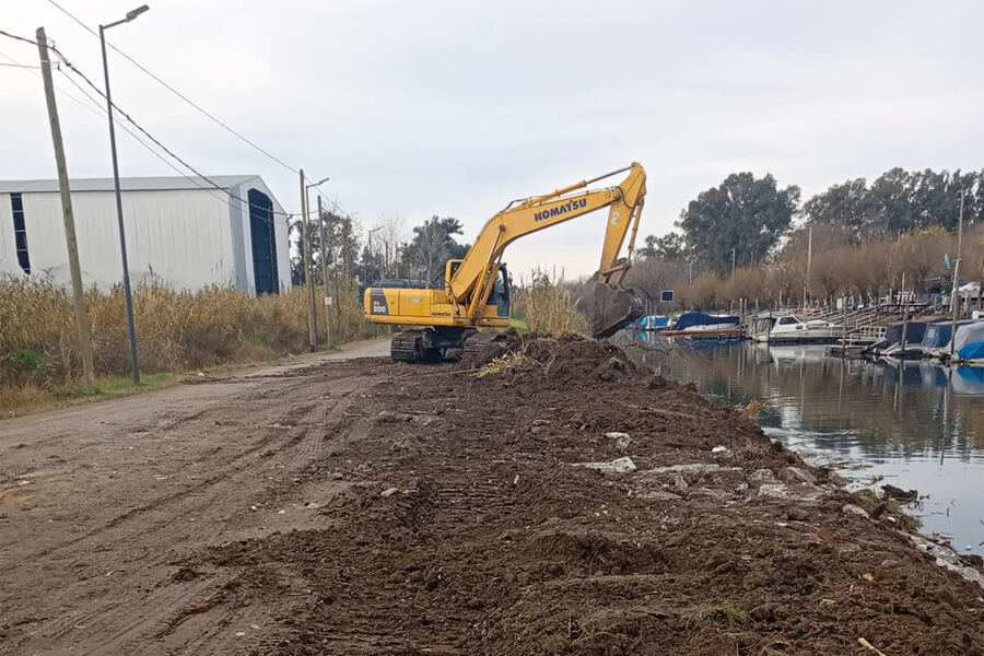 Tigre: Se realizan trabajos de mantenimiento en Dique Luján