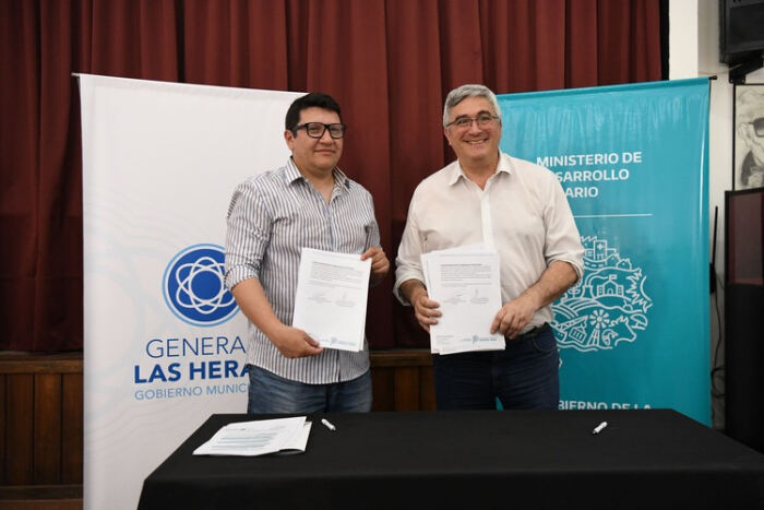 Las Heras: El Ministro Rodríguez firmó un convenio para mejorar la Ruta 48